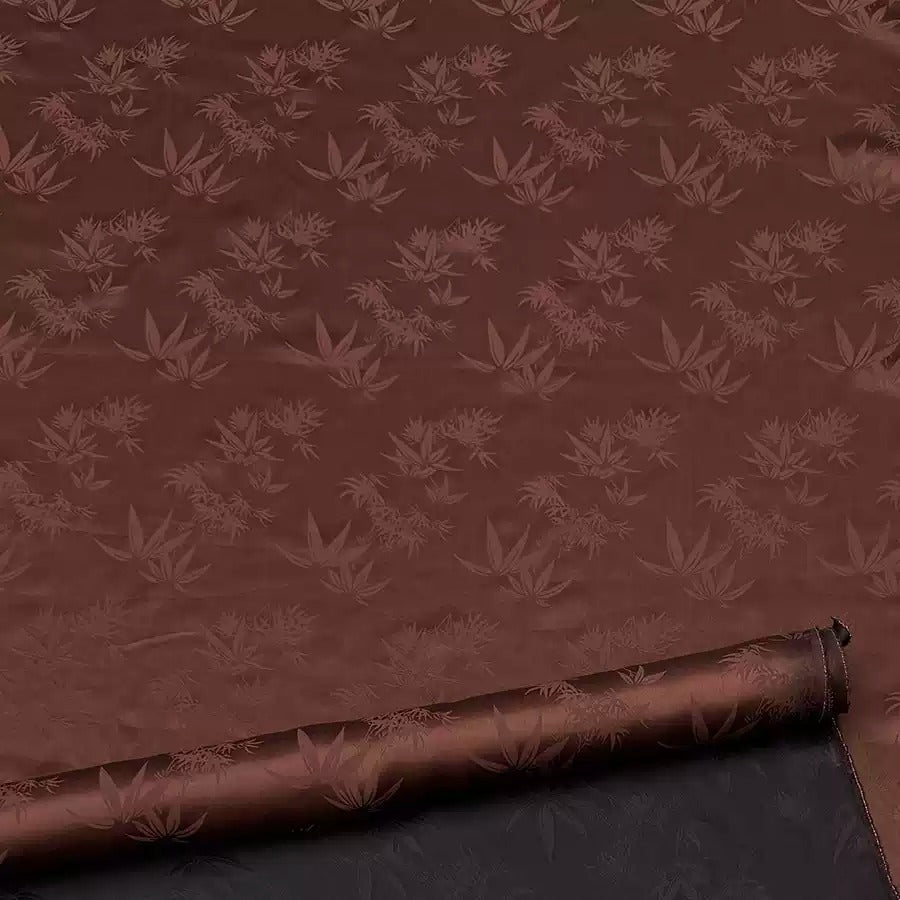 竹叶 Mud Silk fabric, Jacquard HUALUO, 25 momme 110cm wide by the Yard