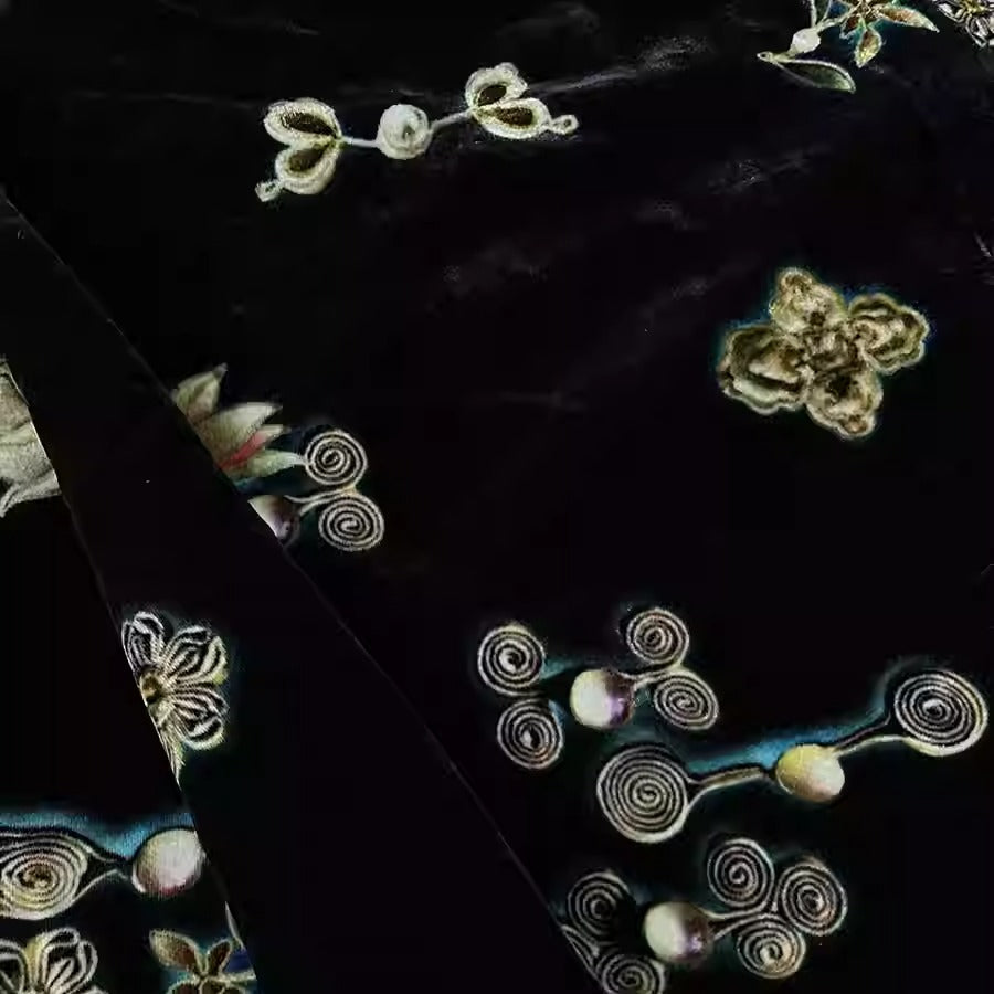 XYYHSR040 - Print Silk Velvet Fabric, 140cm wide by the Yard