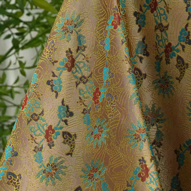 XYLDXSJ 金鱼闹春 - Gilt-Thread Song Brocade 织金宋锦, 38 momme 140cm wide by the yard