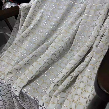 XYYHSR015 - Hot Stamping Metallic Silk Velvet Fabric, 140cm wide by the Yard