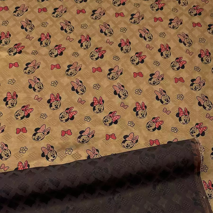米奇 Mud Silk fabric, Jacquard HUALUO, 25 momme 110cm wide by the Yard