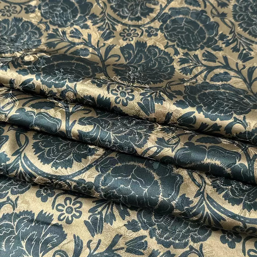 uma Mud Silk fabric, Jacquard HUALUO, 25 momme 110cm wide by the Yard