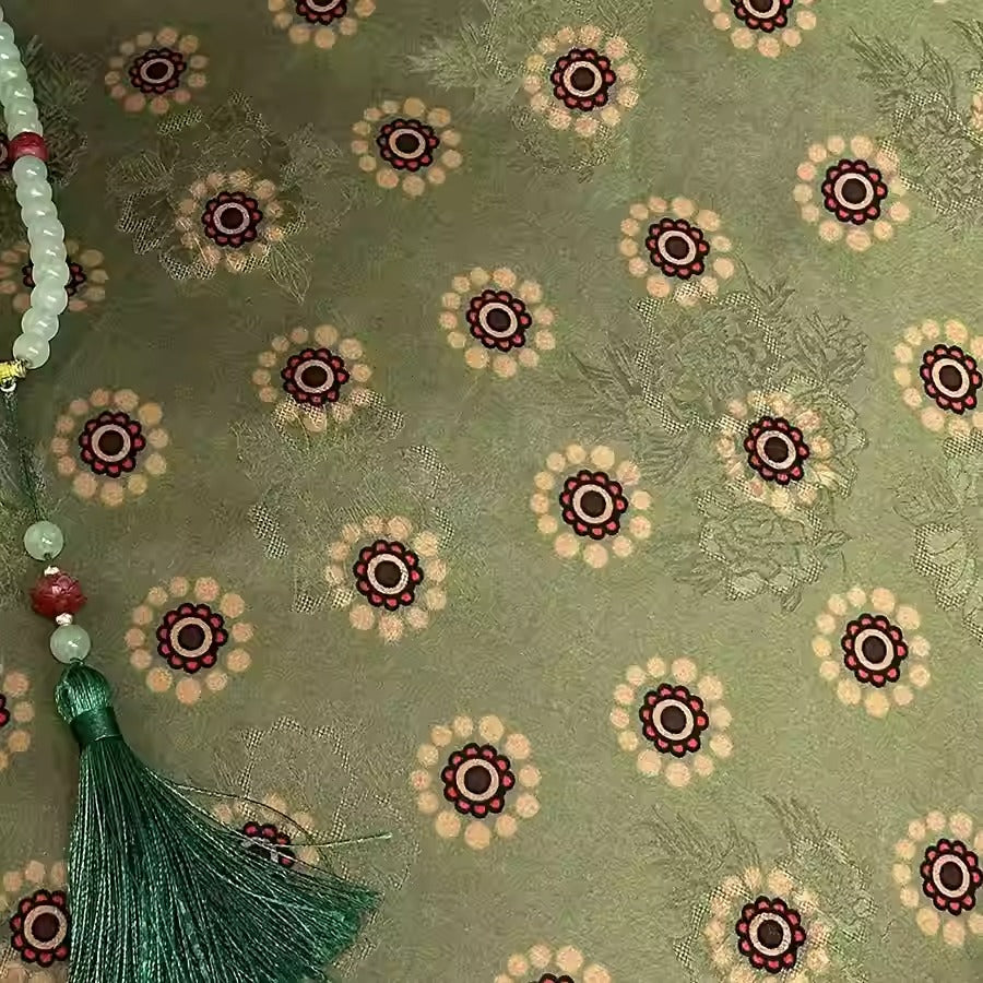 XYHYS 太阳花- Jacquard HUALUO Hongyunsha silk fabric, 26 momme openwork texture, 110cm by the Yard