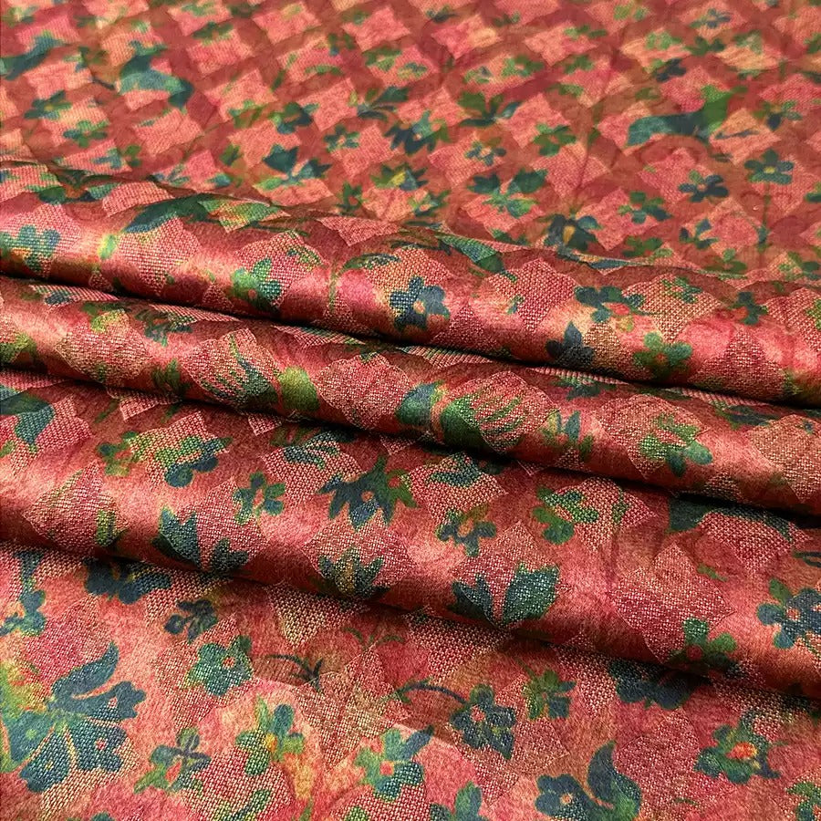 绛红 Mud Silk fabric, Jacquard HUALUO, 25 momme 110cm wide by the Yard