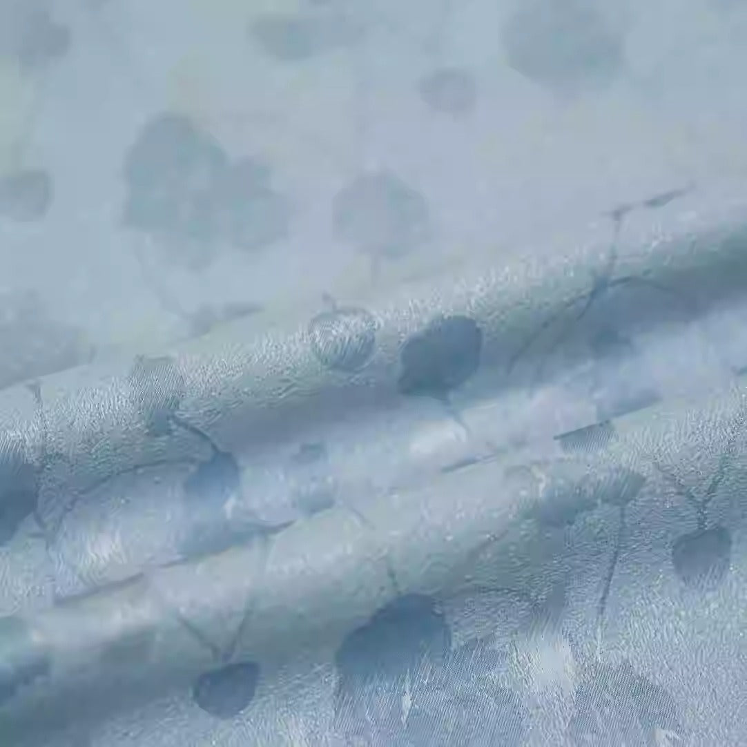 SJKSM018- Jacquard silk wool blend fabric,wathet, 140cm wide by the yard