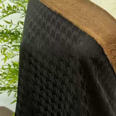 千鸟格 Mud Silk fabric, Jacquard HUALUO, 25 momme 110cm wide by the Yard