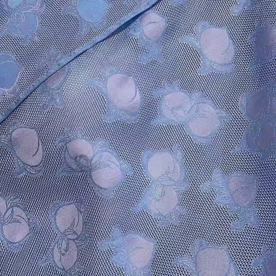 XYLN016 - Leno silk fabric, blue peach, 25 momme 114cm wide by the yard