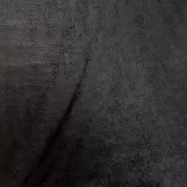 单黑四君子 Mud Silk fabric, Jacquard HUALUO, 25 momme 110cm wide by the Yard