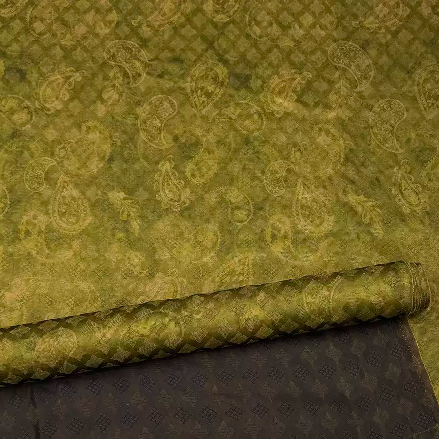腰果花 Mud Silk fabric, Jacquard HUALUO, 25 momme 110cm wide by the Yard