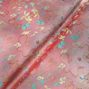 XYLDXSJ 鱼跃龙门- Gilt-Thread Song Brocade 织金宋锦, 38 momme 140cm wide by the yard