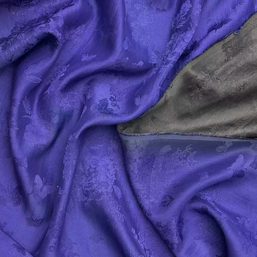 蝴蝶蓝 Mud Silk fabric, Jacquard HUALUO, 25 momme 110cm wide by the Yard
