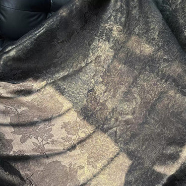 鎏金牡丹 Mud Silk fabric, Jacquard HUALUO, 26 momme 110cm wide by the Yard
