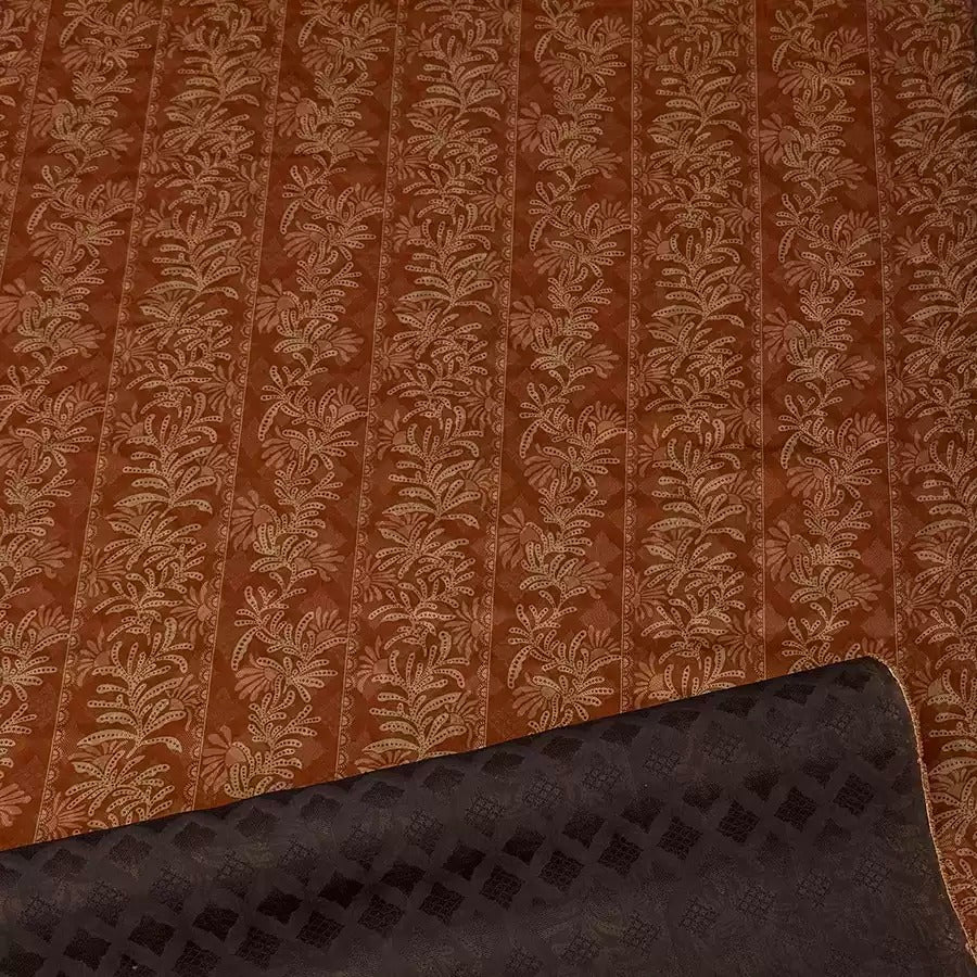 竖条枝叶 Mud Silk fabric, Jacquard HUALUO, 25 momme 110cm wide by the Yard