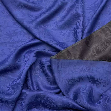 蓝色 Mud Silk fabric, Jacquard HUALUO, 25 momme 110cm wide by the Yard