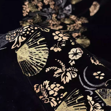 XYYHSR020 - Hot Stamping Metallic Silk Velvet Fabric, 140cm wide by the Yard