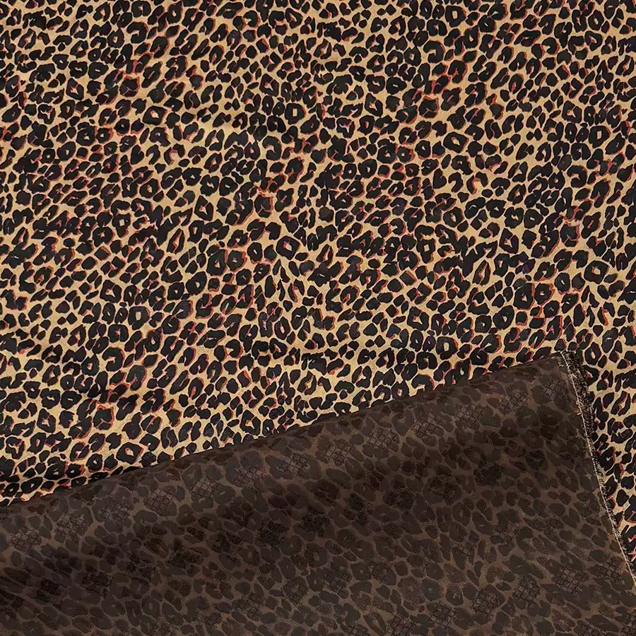 豹纹 Mud Silk fabric, Jacquard HUALUO, 25 momme 110cm wide by the Yard