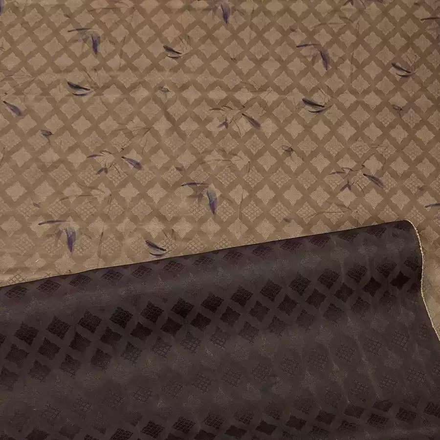 竹影流年 Mud Silk fabric, Jacquard HUALUO, 25 momme 110cm wide by the Yard
