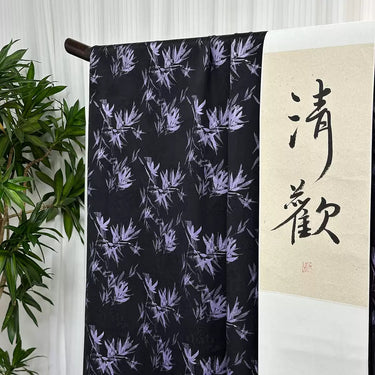 鎏金紫竹 Mud Silk fabric, Jacquard HUALUO, 26 momme 110cm wide by the Yard