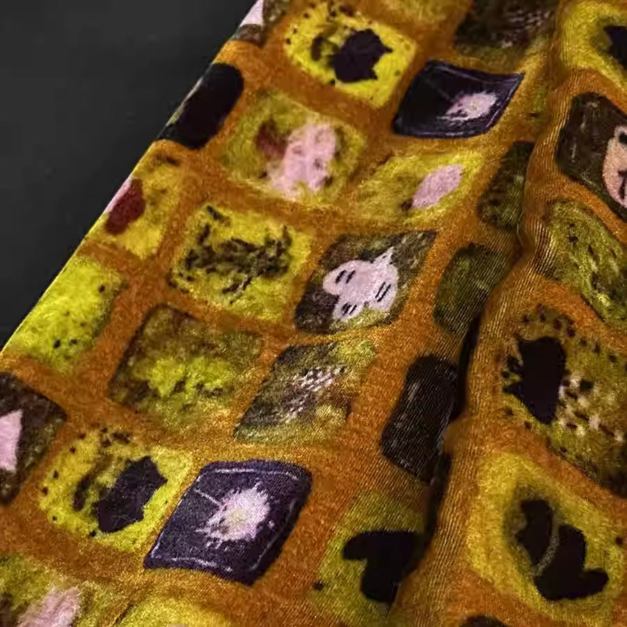 XYYHSR036 - Print Silk Velvet Fabric, 140cm wide by the Yard