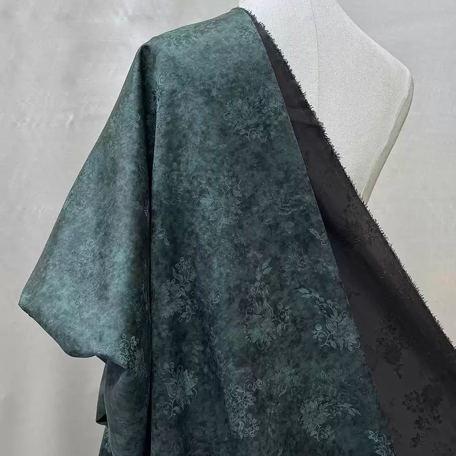 铁锈染 Mud Silk fabric, Jacquard HUALUO, 25 momme 110cm wide by the Yard