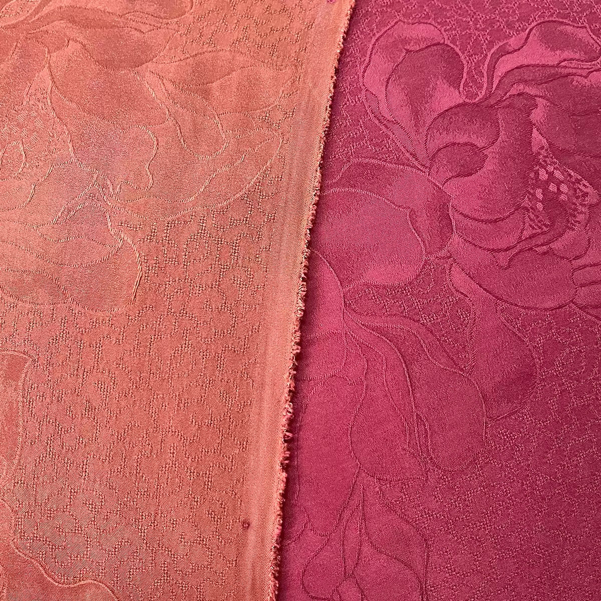 XYCSMD - Plant dyed HongYunSha Silk fabric, Openwork HUALUO, 25 momme 110cm wide by the Yard