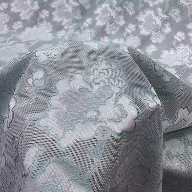 李德喜。四经八纬色织罗XYLN011 - Leno silk fabric, light blue peony , 25 momme 114cm wide by the yard