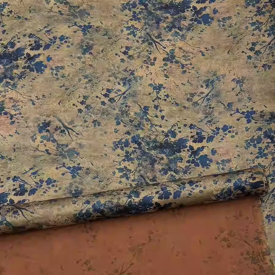 XYHYS 小梅花- Jacquard HUALUO Hongyunsha silk fabric, 25 momme openwork texthture, 110cm by e Yard