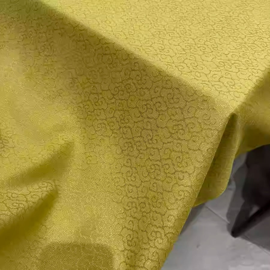 XYLN028 - Leno silk fabric, Gold weave, auspicious clouds, 114cm wide by the yard