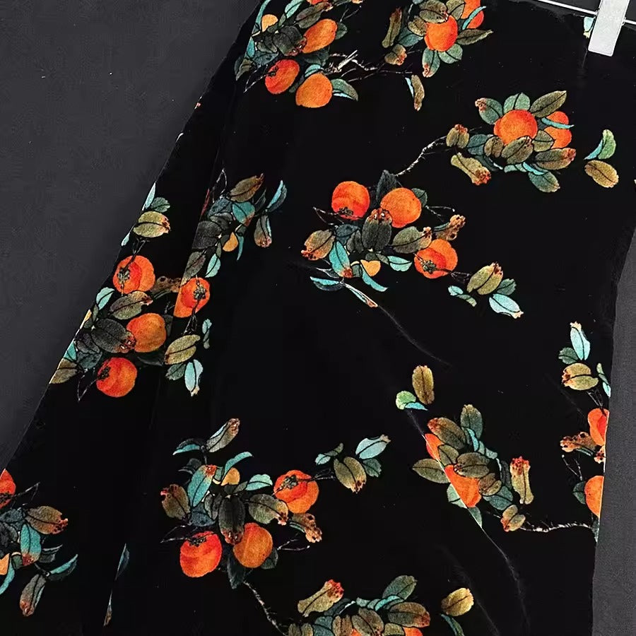 XYYHSR031 - Print Silk Velvet Fabric, 140cm wide by the Yard