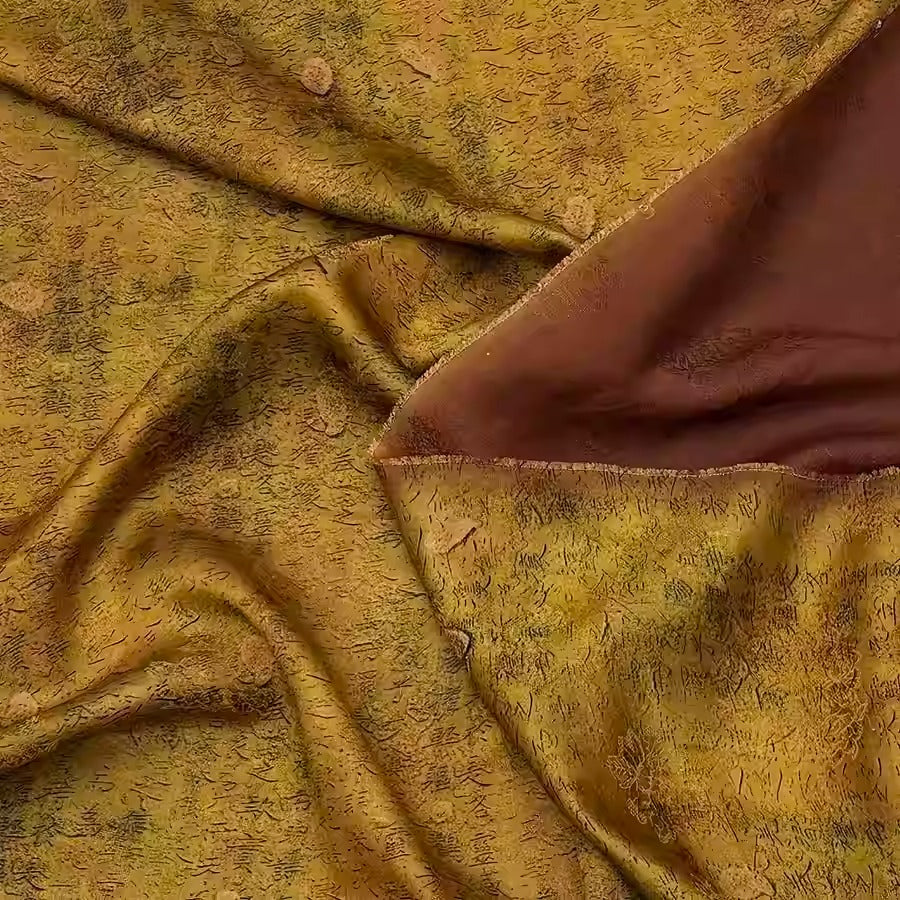 XYHYS 文字- Jacquard HUALUO Hongyunsha silk fabric, 25 momme openwork texthture, 110cm by e Yard