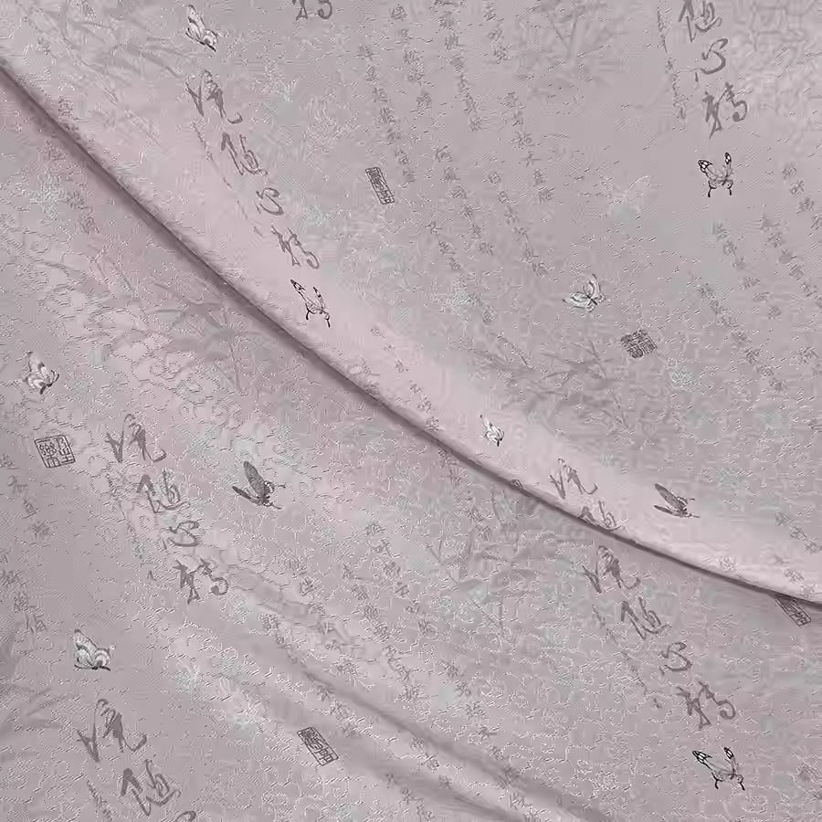 XYLN048 - Leno silk fabric with beautiful prints, 114cm wide by the yard