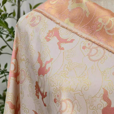 XYLDXSJ 马踏浪花 - Gilt-Thread Song Brocade 织金宋锦, 38 momme 140cm wide by the yard