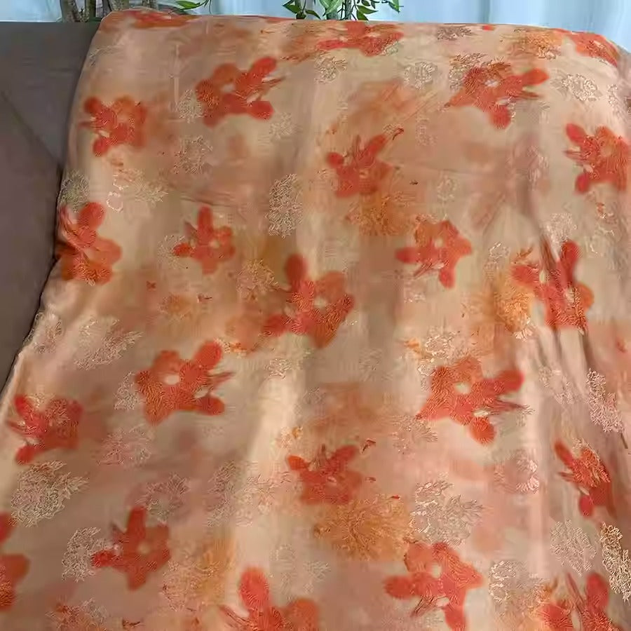 XYHYS 提花缎花萝- Jacquard HUALUO Hongyunsha silk fabric, 25 momme openwork texture, 110cm by the Yard
