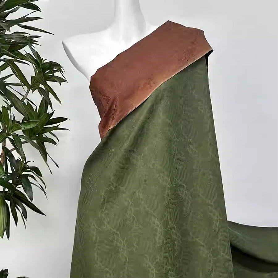 XYHYS 江崖海水纹- Jacquard HUALUO Hongyunsha silk fabric, 25 momme openwork texthture, 110cm by e Yard