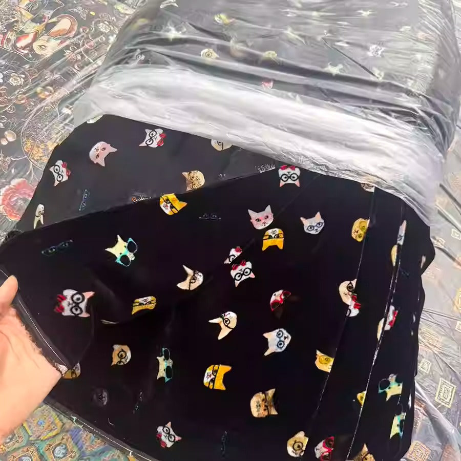 XYYHSR028 - Print Silk Velvet Fabric, 140cm wide by the Yard