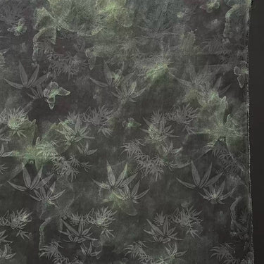 鎏金绿竹 Mud Silk fabric, Jacquard HUALUO, 25 momme 110cm wide by the Yard