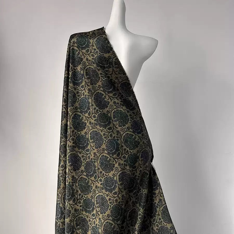 uma Mud Silk fabric, Jacquard HUALUO, 25 momme 110cm wide by the Yard