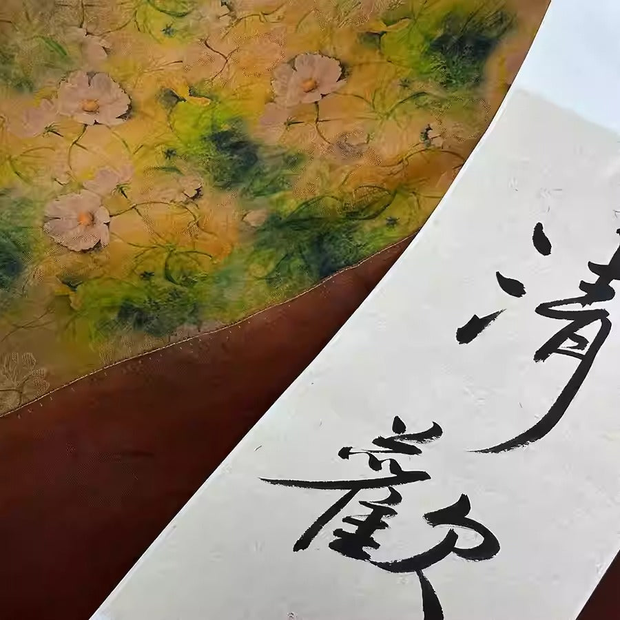 XYHYS 小菊花- Jacquard HUALUO Hongyunsha silk fabric, 25 momme openwork texture, 110cm by the Yard