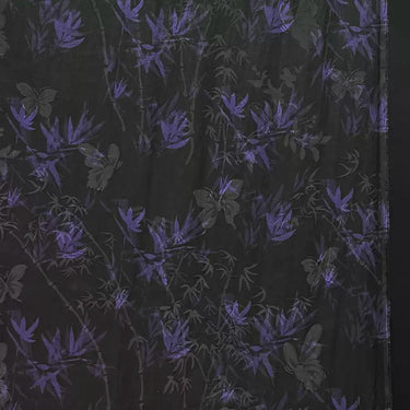 鎏金·蝴蝶紫竹 Mud Silk fabric, Jacquard HUALUO, 25 momme 110cm wide by the Yard