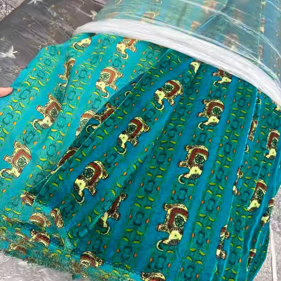 XYYHSR056 - Print Silk Velvet Fabric, 140cm wide by the Yard