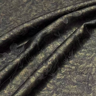 鎏金蝴蝶 Mud Silk fabric, Jacquard HUALUO, 25 momme 110cm wide by the Yard