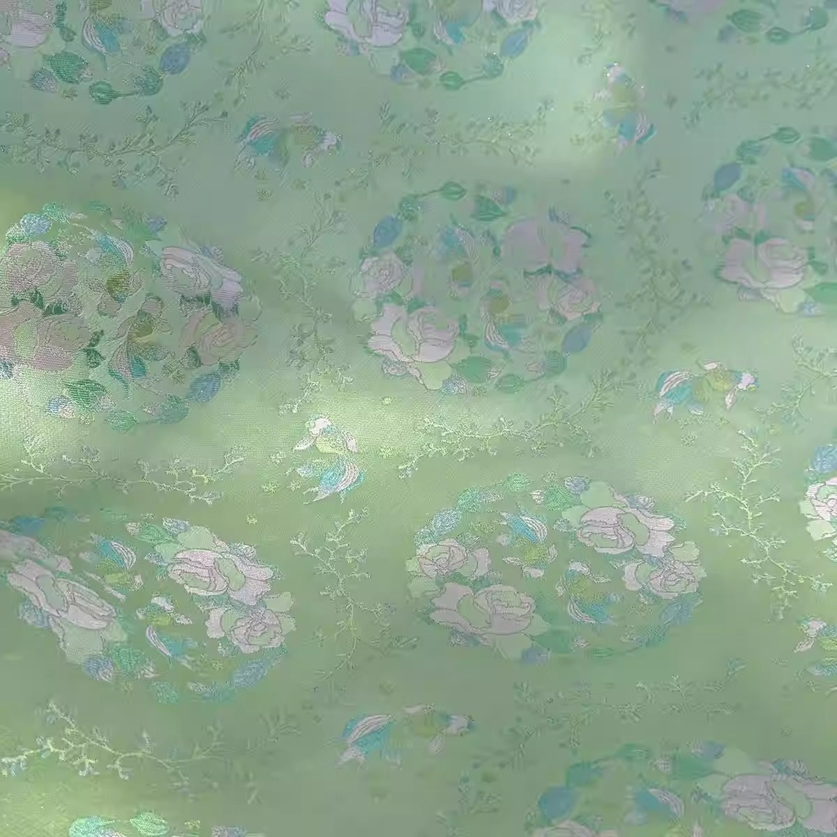 XYLDXSJ 金鱼海藻纹锦- Gilt-Thread Song Brocade 织金宋锦, 38 momme 140cm wide by the yard