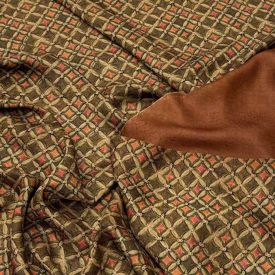 XYTQG - Plant dyed HongYunSha Silk fabric, Openwork HUALUO, 25 momme 110cm wide by the Yard
