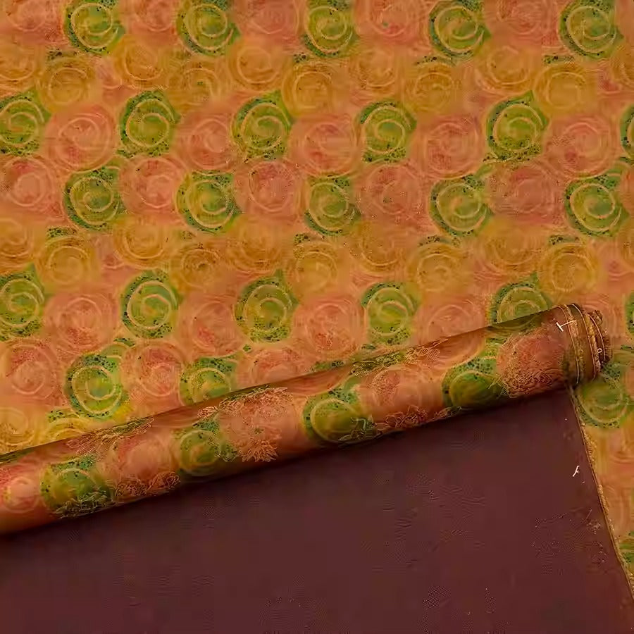 XYHYS 小圆圈- Jacquard HUALUO Hongyunsha silk fabric, 25 momme openwork texthture, 110cm by e Yard