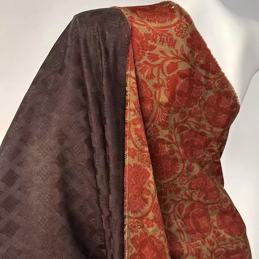 uma Mud Silk fabric, Jacquard HUALUO, 25 momme 110cm wide by the Yard