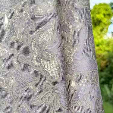 李德喜。四经八纬色织罗 XYLN006 - Leno silk fabric, purple butterfly, 25 momme 114cm wide by the yard