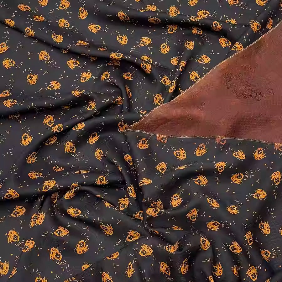 XYHYS 小兔花- Jacquard HUALUO Hongyunsha silk fabric, 25 momme openwork texthture, 110cm by e Yard