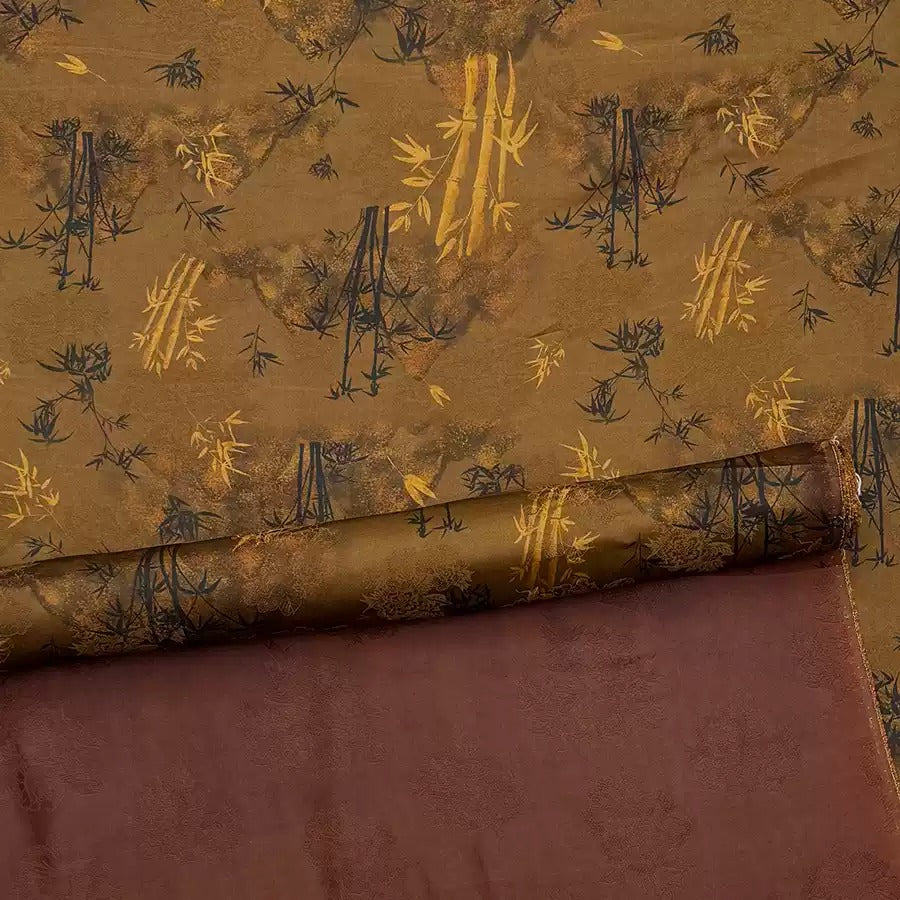 海边风景 Mud Silk fabric, Jacquard HUALUO, 40 momme 110cm wide by the Yard