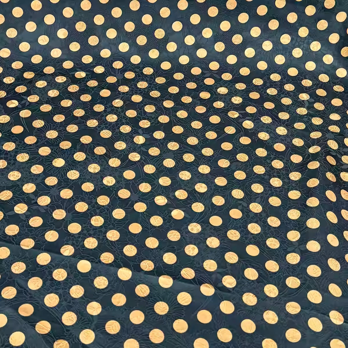 XYHYS香槟小波点 - Jacquard HUALUO Hongyunsha silk fabric, 25 momme openwork texture, 110cm by the Yard