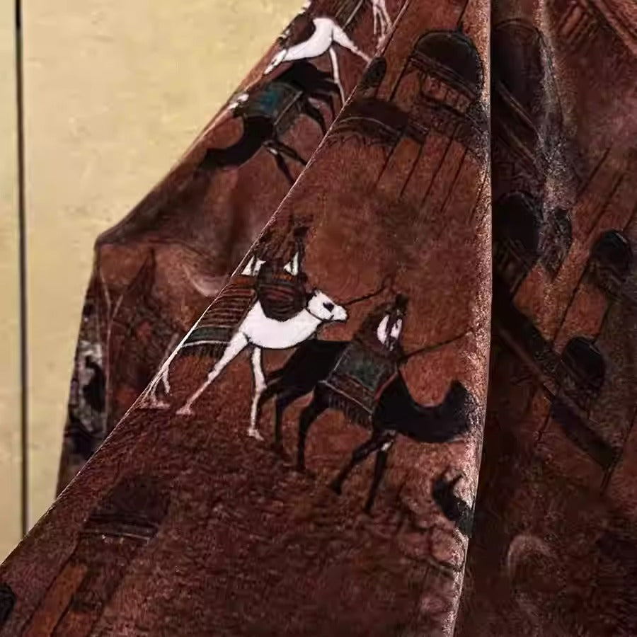 XYYHSR050 - Print Silk Velvet Fabric, 140cm wide by the Yard